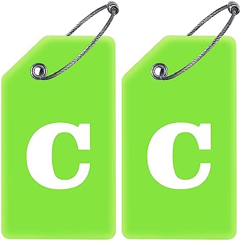 Gostwo 2 Pack Silicone Initial Luggage Tags for Suitcases Travel Essentials by Gostwo