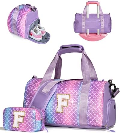 Dorm Room Essentials for Girls-Girl Gym Bag with Shoe Compartment by Vogewood