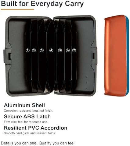Credit Card Holder RFID Blocking Wallet for Women Men Small Mini Metal Slim Hard Aluminum Business Card Case (Blue) - Image 7