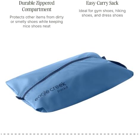 Eagle Creek Pack-It Reveal Shoe Sack - Breathable Shoe Storage Sack for Optimizing Luggage Space - Quick-Drying Material - Lightweight - Translucent Fabric - Washable - Ventilate - Image 4