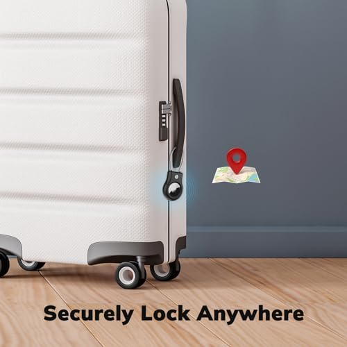 AirTag Holder 4 Pack - Air tag Lock Case with Wire Cable Compatible with Apple AirTags, Ultra Durable Anti-Lost Protective Case with Keyring for Luggage, Key, Backpack, Pet（Black） - Image 4