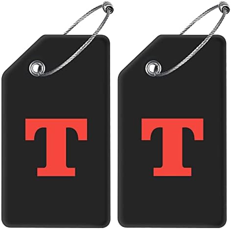 Gostwo 2 Pack Silicone Initial Luggage Tags for Suitcases Travel Essentials by Gostwo