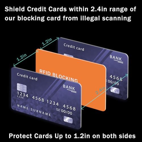 RFID Blocking Card - 3 Pack, Contactless NFC Credit Card ID Protection Safe Bank Card Passport Entire Wallet Purse Shield Protector Blocker Guard (Pack of 3, Orange) - Image 4