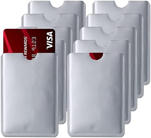 RFID Blocking Card Holder - Credit and Identity Card Protector for Theft Protection - 10 Pack Secure Sleeves for ID, Debit Cards in Pocket by Mecefeno