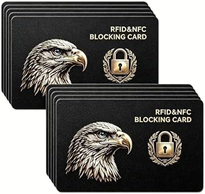 10 Pack RFID Blocking Card, One Card Protects Entire Wallet Purse, NFC Contactless Bank Debit Credit Card, Anti-Theft NFC Contactless Blocker, Theft for Men & Women-Black by Veloriahild