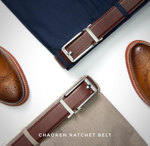 CHAOREN Click Belt Men - 1 3/8" Leather Ratchet Belt for Dress Casual - Image 5