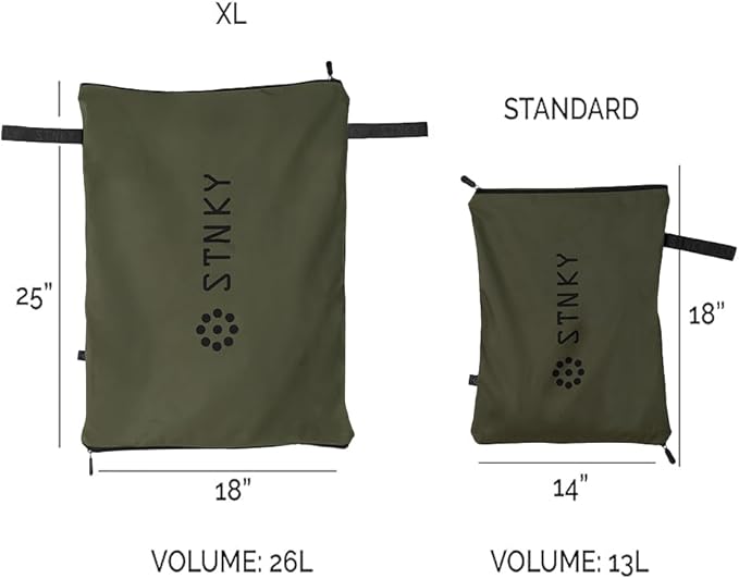 STNKY Bag Pro - Laundry Bags With Zips, Handles and Internal Mesh Bag for Travel, Yoga, Healthcare, Gym Kit, Laundry (XL, Forest Green)