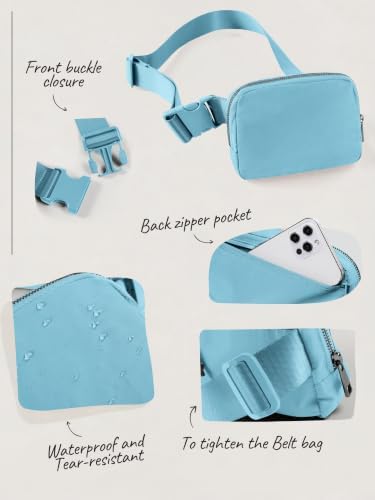 ODODOS Unisex Mini Belt Bag with Adjustable Strap Small Fanny Pack for Workout Running Traveling Hiking, Steel Blue - Image 5