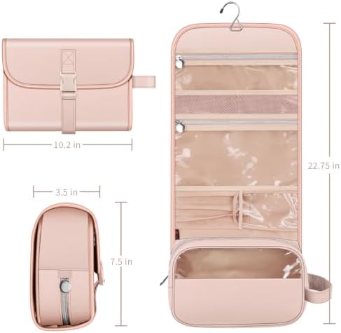 FINTIE Hanging Toiletry Bag Portable Travel Cosmetic Makeup Organizer - Image 6