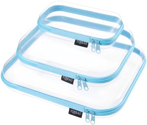 YQBRAO Clear Hard Shell Organizer Cases, 3-Pack, Blue by Unknown
