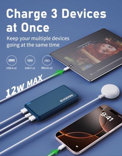 2-Pack Portable Charger, 10000mAh Power Bank, Battery Pack, Battery Bank - Image 3
