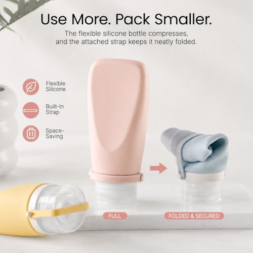 Silicone Travel Bottle Sets for Toiletries, TSA Approved Size (Yellow, Pink, Blue) - Image 5