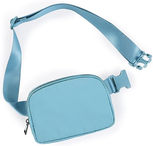 ODODOS Unisex Mini Belt Bag with Adjustable Strap Small Fanny Pack for Workout Running Traveling Hiking, Steel Blue by ODODOS