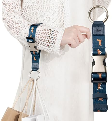 Add-a-Bag Luggage Strap, Adjustable Travel Carry Strap with Ring Hooks & Buckle, Heavy-Duty Bag Holder & Jacket Gripper, Luggage Straps/Luggage Belt, Travel Clip for Carry-On Suitcase & Backpack by EKAX