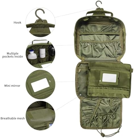 Hanging Toiletry Bag for Men,Travel Toiletry Bag Organizer Dopp Kit - Image 4