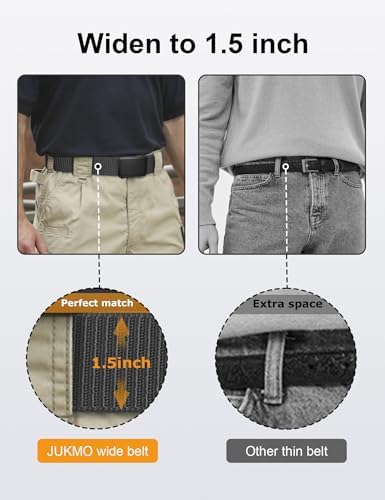 JUKMO Men's 1.5" Nylon Ratchet Casual Belt for Jeans - Image 4
