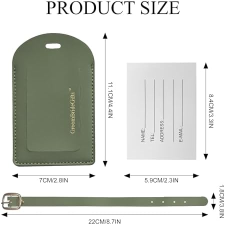 Mr&Mrs Gifts Honeymoon Essentials Mr and Mrs Luggage Tags Travel ID,Green - Image 3