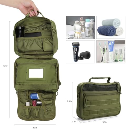 Hanging Toiletry Bag for Men,Travel Toiletry Bag Organizer Dopp Kit - Image 3