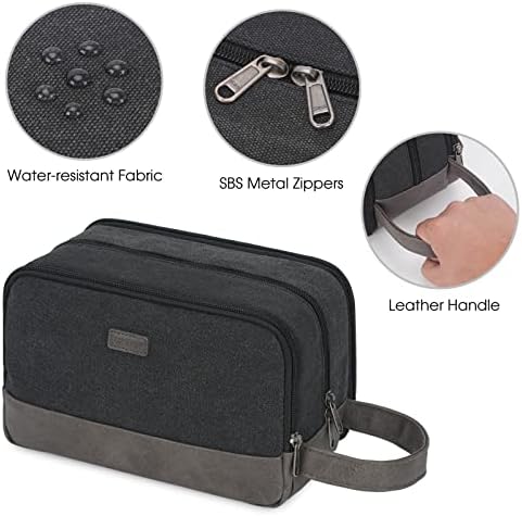 WANDF Travel Toiletry Bag for Men, Canvas Shaving Dopp Kit - Image 6
