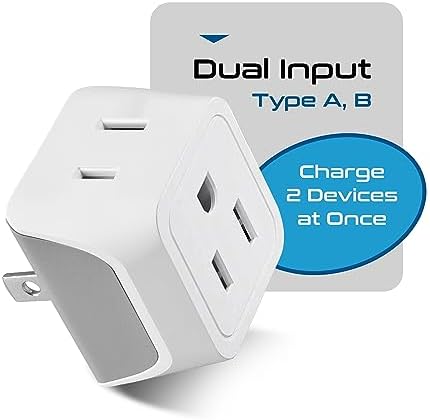 Japan, Philippines Travel Adapter Plug by Ceptics - USA 3 Pin Polarized to 2 Prong Unpolarized - Type A (3 Pack) - Dual Inputs - Ultra Compact - Perfect for Cell Phones, Tablet, Camera Chargers (CT-6) - Image 5