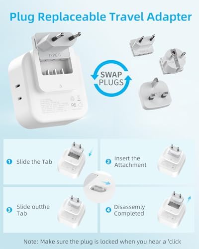 European Travel Plug Adapter Set, 8-in-1 Travel Adapter with 4 Outlets - Image 5