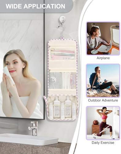Relavel Small Hanging Toiletry Bag for Women, Portable Hanging Organizer - Image 6