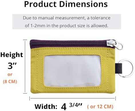 RFID Blocking Travel Wallet with Adjustable Lanyard, Small Nylon Zipper Pouch and Badge Holder for ID, Credit Cards, Cash, Keys, Commuters (Almond+DarkYellow) - Image 3