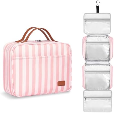 Bosidu Hanging Travel Toiletry Bag,Large Capacity Cosmetic Travel Toiletry Organizer for Women with 4 Compartments & 1 Sturdy Hook,Perfect for Travel/Daily Use/Christmas by Bosidu