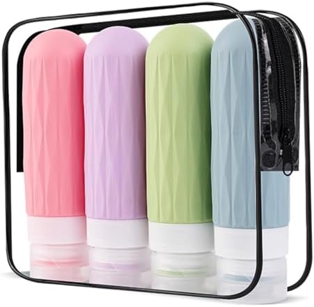 IYYI Travel Bottles for Toiletries, TSA Approved Travel Size Containers, Silicone Toiletries Bottles, Leakproof, Refillable Containers Kits for Shampoo and Conditioner (Bright, 90, Milliliters) by IYYI