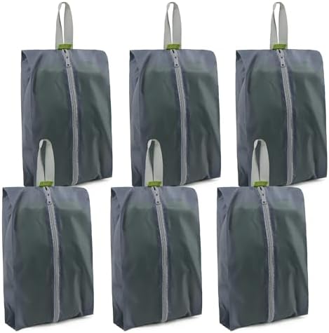 BeeGreen Grey Shoe Organizer Set - 6 Pack Shoe Bags For Travel with Zipper Closure and Handle,Stylish and Portable Nylon Shoe Storage for Men and Women's Travel Gifts and Home Storage by BeeGreen