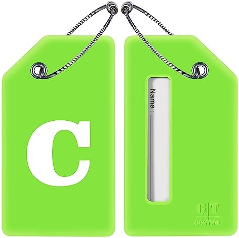 Gostwo 2 Pack Silicone Initial Luggage Tags for Suitcases Travel Essentials - Image 2