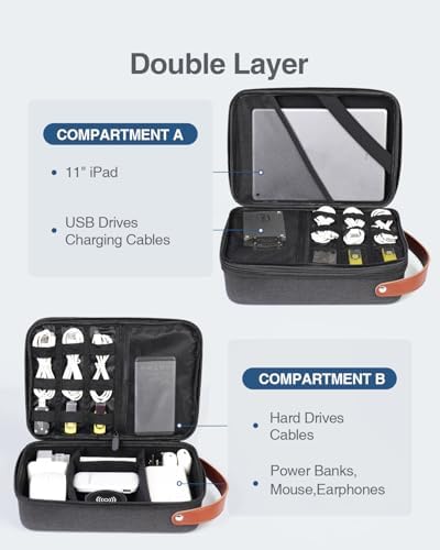 Large Electronics Organizer Travel Case for Chargers and Cords - Image 2