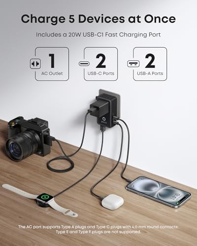 Anker Nano Travel Adapter, 2 USB C Universal Charger, 20W, 1× 2-Pin AC - Image 3