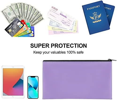 2 Pieces Money Bags with Zipper, 11x6.1 inch Money Pouch, Bank Bag, Cash Bag, Check Wallet, Cosmetics(Purple) - Image 6