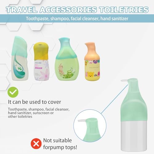 TRANOMOS Silicone Bottle Covers Travel Essentials for Women Men, Beach Vacation Essentials, Travel Size Toiletries Accessories, Cruise Ship Essentials 2026, Must Haves, Leak Proofing - Image 5