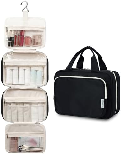 Narwey Travel Toiletry Bag for Women, Large Hanging Makeup Organizer Bag - Image 4