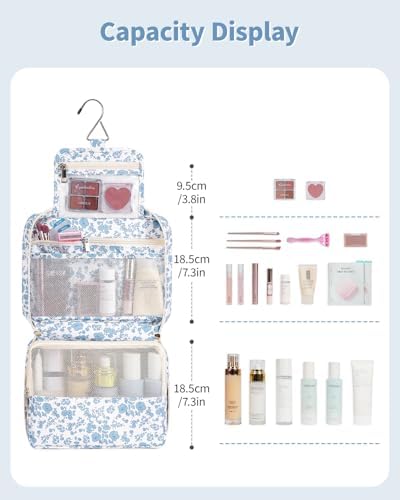 Narwey Hanging Travel Toiletry Bag for Women, Travel Makeup Organizer Bag - Image 3