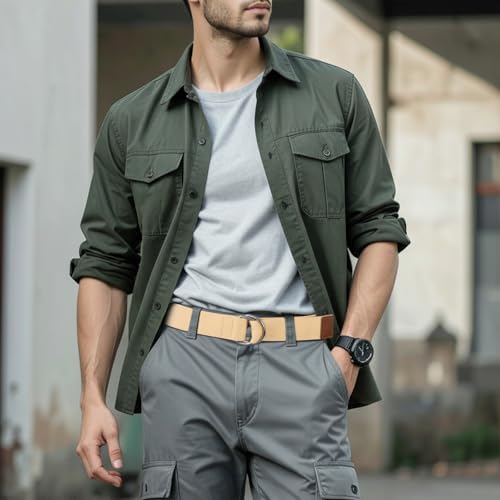 maikun Mens Womens Canvas Belt, D-ring Buckle Cloth Fabric Belt for Men - Image 2