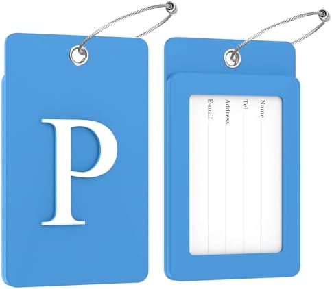 Gostwo 2 Pack Initial Luggage Tags for Suitcases Airplane Travel Essentials - Image 2