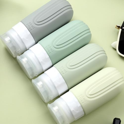 Mrsdry Travel Bottles for Toiletries, Tsa Approved 2oz Travel size Bottles, BPA Free Leak Proof Travels Toiletry Containers, Traveler Accessories with Toiletry Bag for Shampoo Liquid (4 Pack) - Image 6