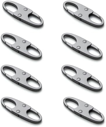 zelin Zipper Clips Anti thefts, Carabiner, Travel Essentials 8Pcs Grey by zelin