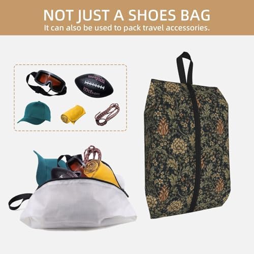 Morrisstyle Victorian Floral Travel Shoe Bag for Men & Women, Waterproof Shoe Storage Organizer with Zipper, Portable Shoe Pouch for Sneakers, Heels, Sandals, Gym & Travel Luggage 2PCS - Image 5
