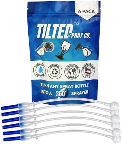 Tilted 360 Spray Bottle Adapter - Universal and Reusable Spray bottle adapter - Turn Any Spray Bottle Into a 360 Sprayer! (6) by TiltedSprayCo