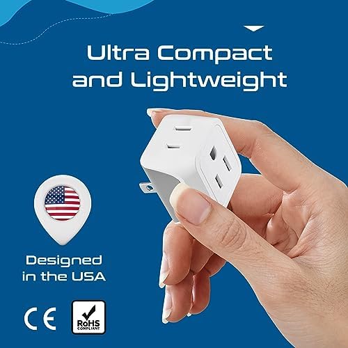 Japan, Philippines Travel Adapter Plug by Ceptics - USA 3 Pin Polarized to 2 Prong Unpolarized - Type A (3 Pack) - Dual Inputs - Ultra Compact - Perfect for Cell Phones, Tablet, Camera Chargers (CT-6) - Image 6