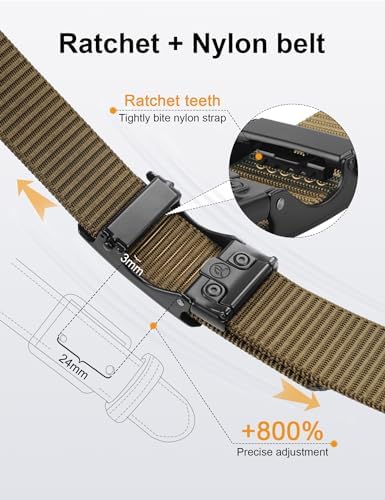 JUKMO Men's 1.5" Nylon Ratchet Casual Belt for Jeans - Image 2