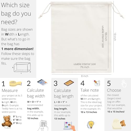 Heavy Duty Cotton Drawstring Bags 4-Pack - 270 GSM Thick Cloth Pouches for Gifts, Travel, Dice, Jewelry, Laundry - Double Drawstring (Natural Beige, 8 x 10 Inches) - Image 3