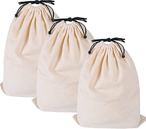 MISSLO Cotton Breathable Dust-proof Drawstring Storage Pouch Bag (Pack 3 M) by MISSLO
