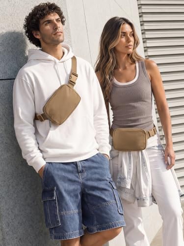 ODODOS Unisex Mini Belt Bag with Adjustable Strap Small Fanny Pack for Workout Running Traveling Hiking, Caramel - Image 2