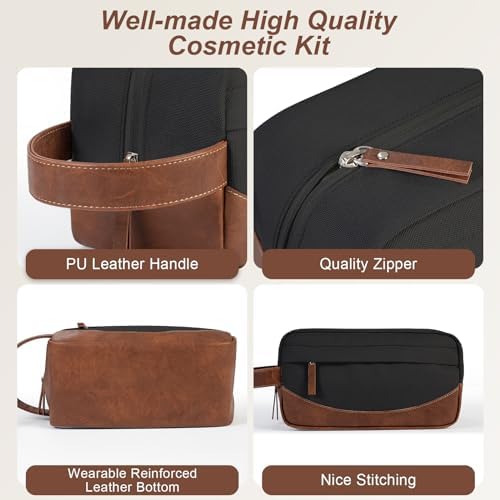 Travel Toiletry Bag for Men, Hanging Toiletry Organizer, Water Resistant Shaving Kit with Large Capacity for Travel Accessories (Black, Large) - Image 3