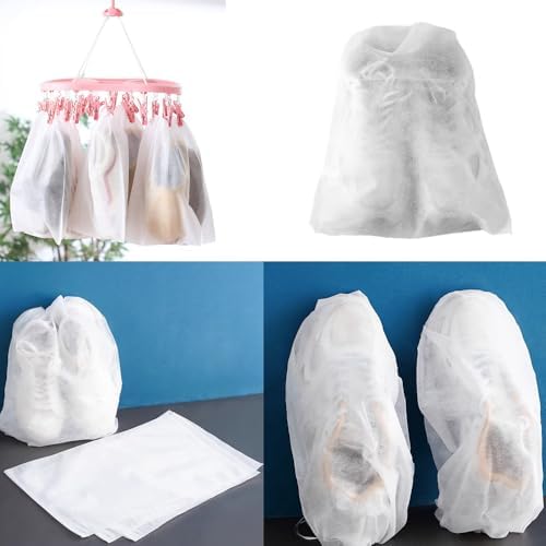 50 Pack Transparent Shoe Bags Travel Shoe Bags Non-woven Fabric Disposable Drawstring Dust Covers Shoes Storage Organizers Pouch for Sneaker Cross Trainer Tote Handbags Purses Running Shoes - Image 5